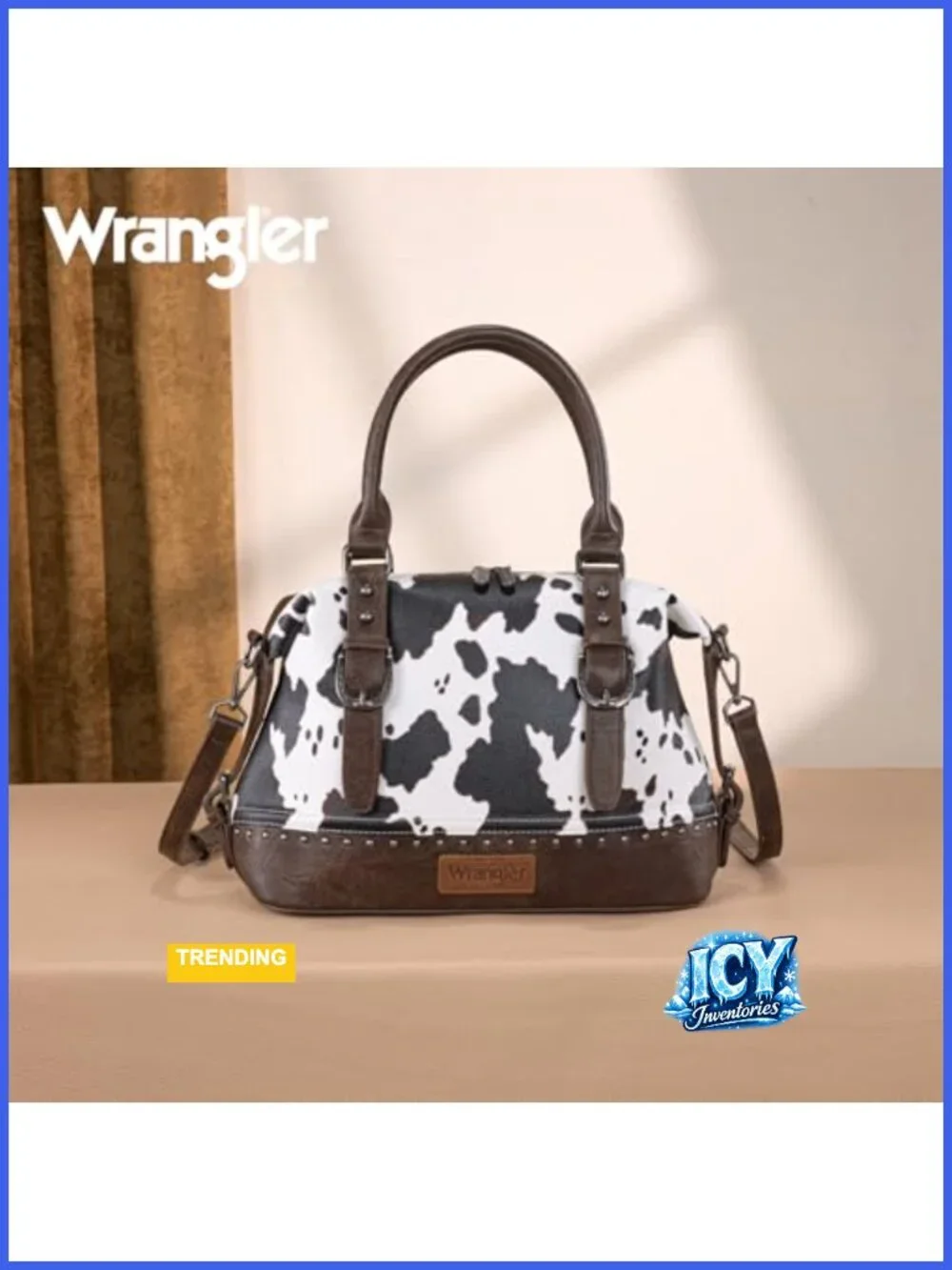 Wrangler Faux Leather Doctor Bag Barrel Satchel Purse